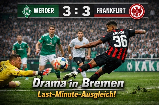 Bundesliga-Spektakel: Werder und Eintracht teilen sich 3:3